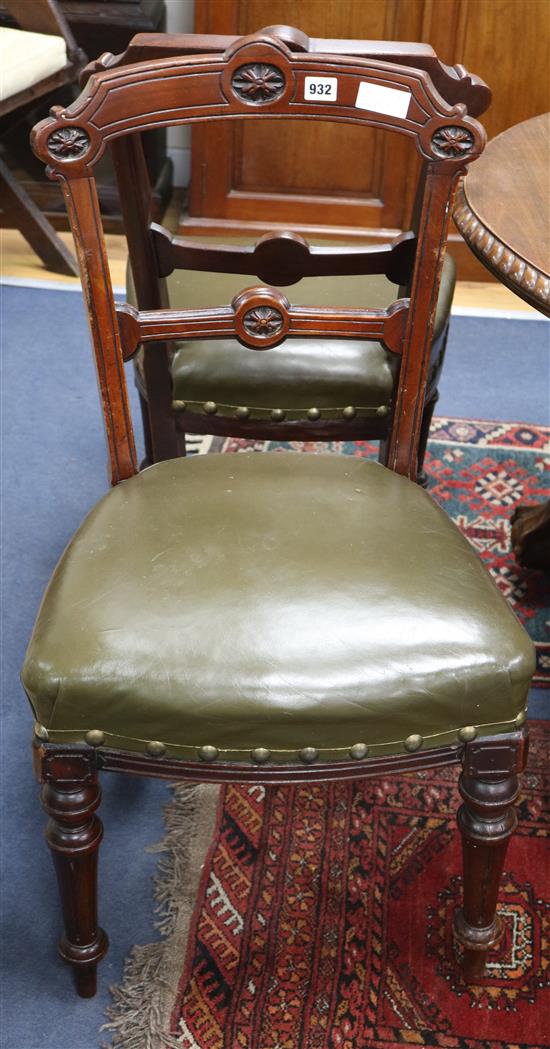 A set of six late Victorian walnut dining chairs